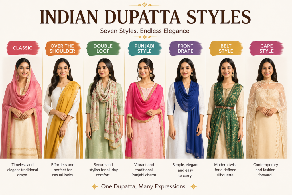 Indian dupatta styles