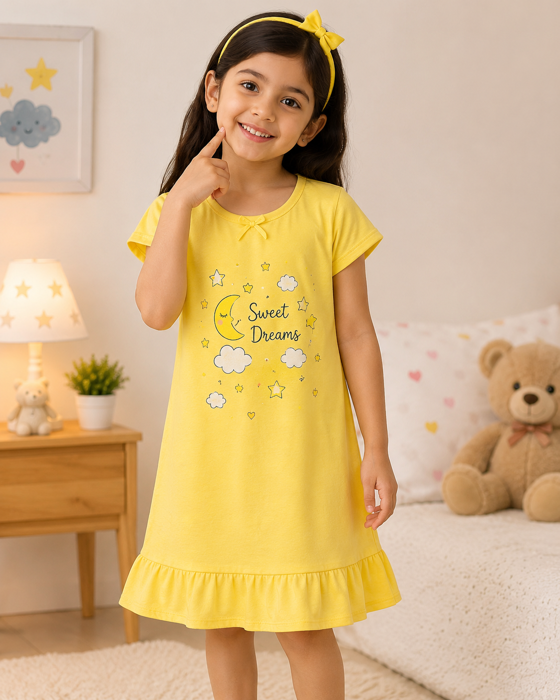 Kids Yellow Night Wear Dress
