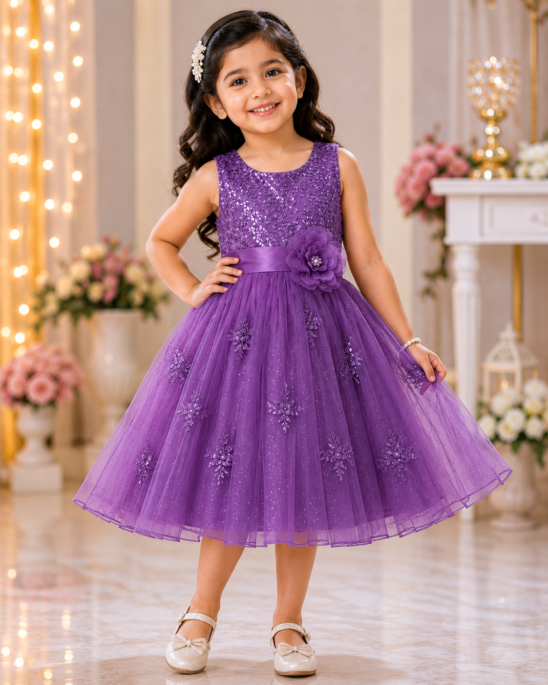 Elegant Kids Party Wear Frock - Image 2